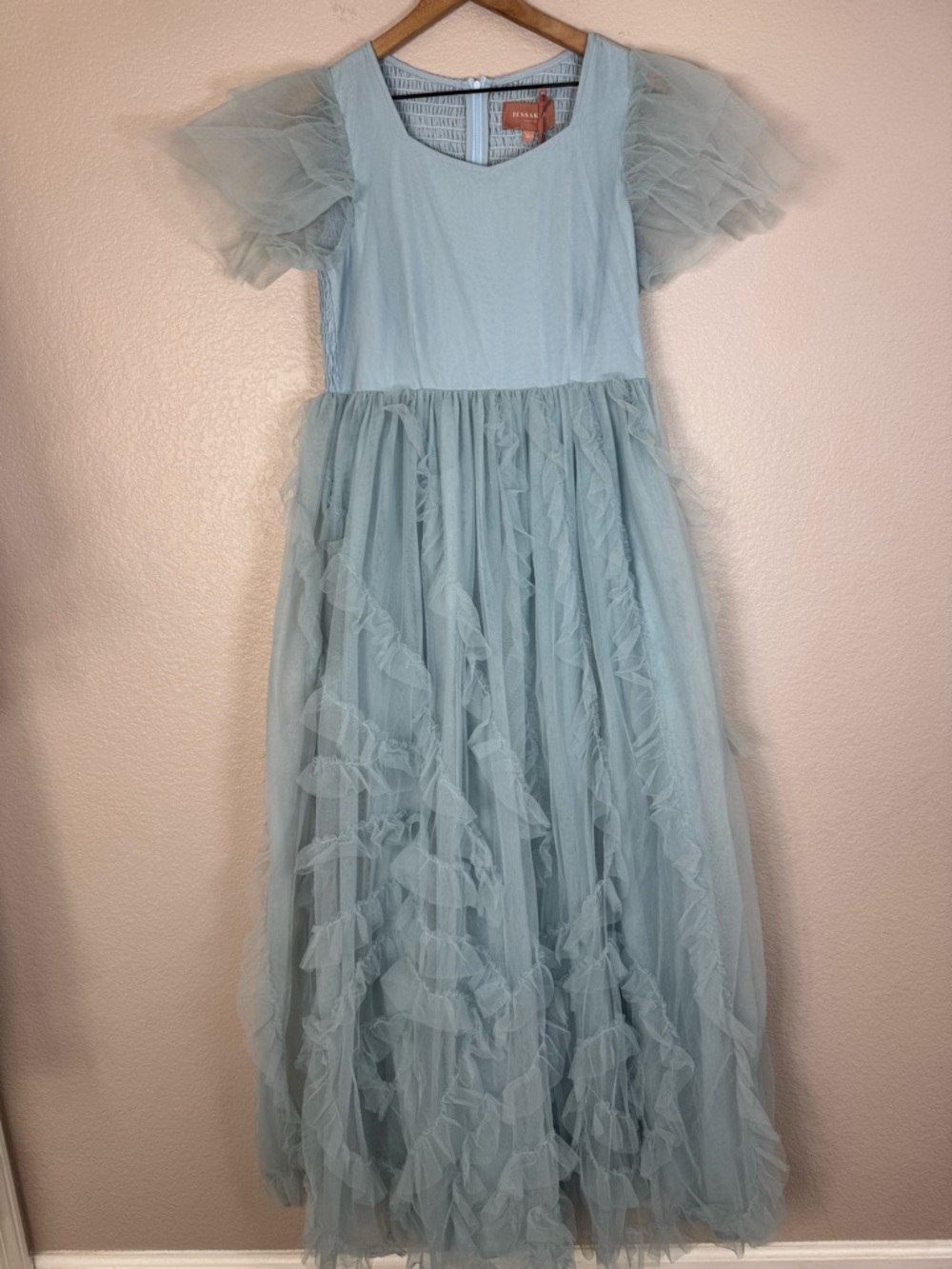 Jessakae Isla Maxi Dress Tulle size XL Dusty Blue NEW $175 - Picture 5 of 16